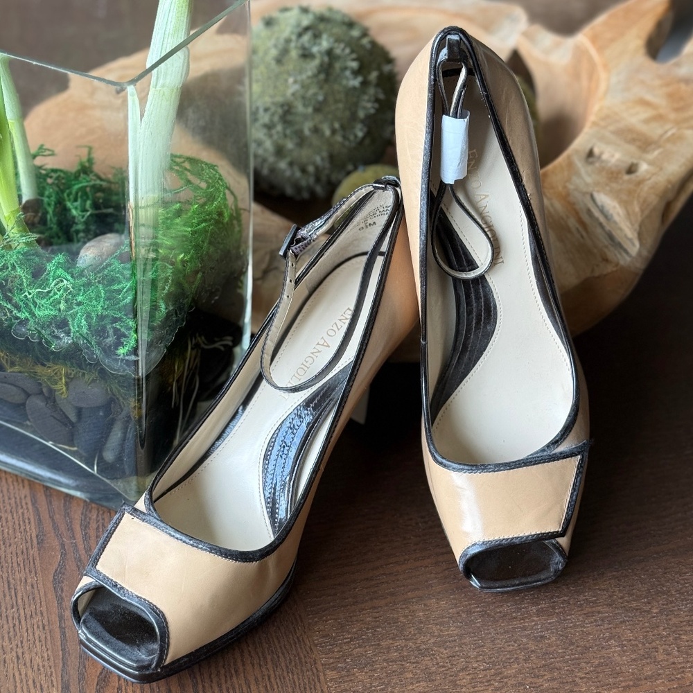 Enzo Angiolini Black Peep Toe Eatheophile Platform Mary Jane Heels